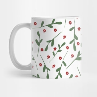 Holly, Ivy, Leaves Christmas Pattern Mug